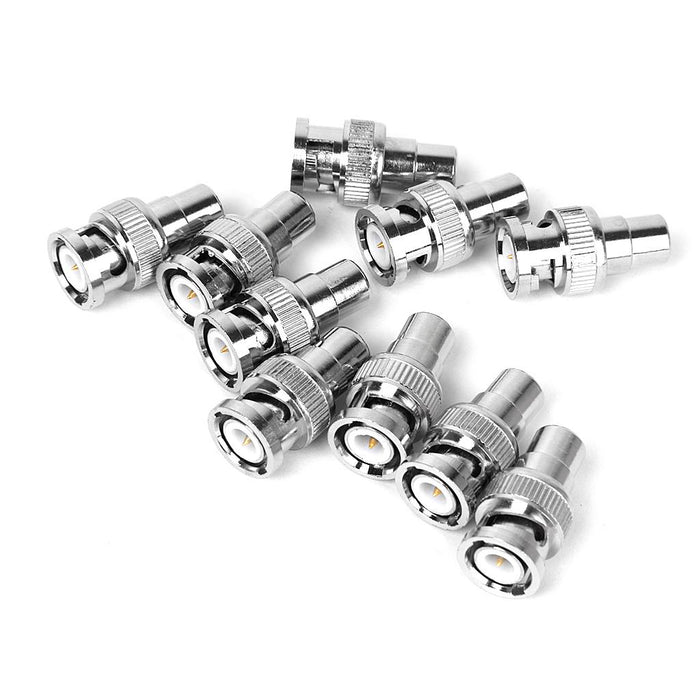 Crofta 10Pcs BNC Male to RCA Female Jack Coax Connector for CCTV camera