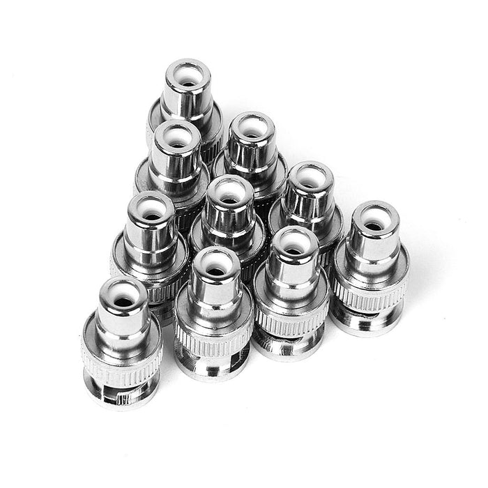 Crofta 10Pcs BNC Male to RCA Female Jack Coax Connector for CCTV camera