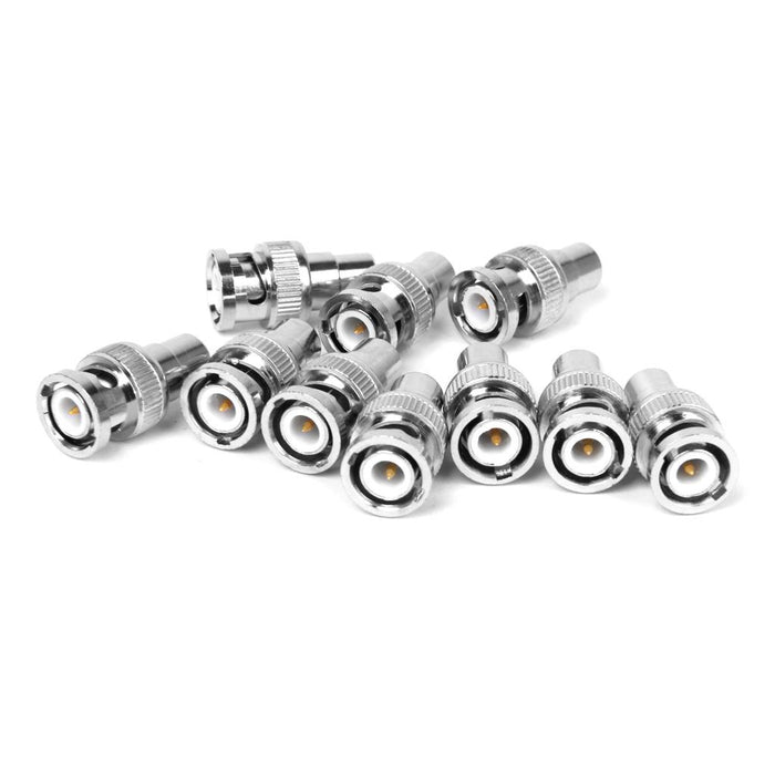 Crofta 10Pcs BNC Male to RCA Female Jack Coax Connector for CCTV camera