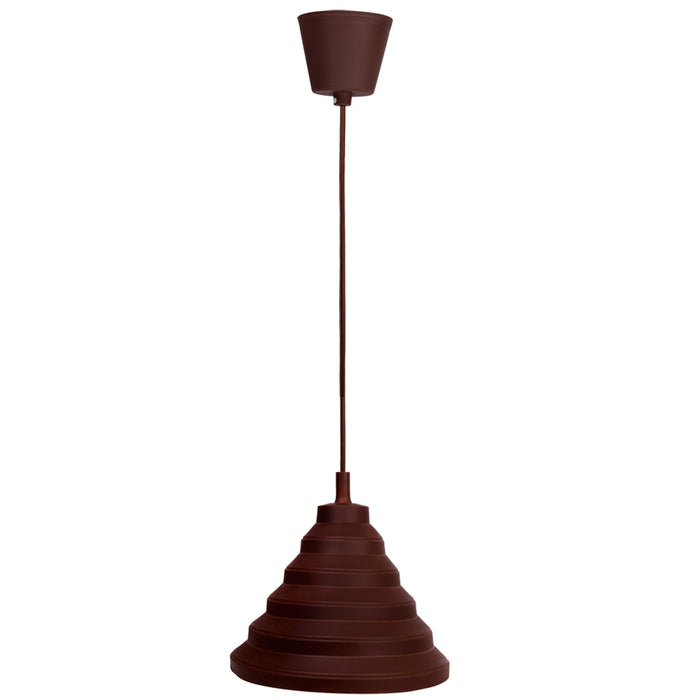 Vintage E27 Home Ceiling Pendant Lamp Light Bulb Holder with Silicone Lampshade-Coffee