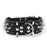 Crofta 5 Holes Adjustable PU Leather Spikes Cool Design Dog Collar Pet Supplies Black L