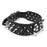 Crofta 5 Holes Adjustable PU Leather Spikes Cool Design Dog Collar Pet Supplies Black L