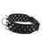 Crofta 5 Holes Adjustable PU Leather Spikes Cool Design Dog Collar Pet Supplies Black L