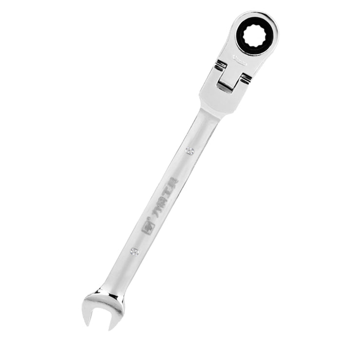 Crofta Satin Chrome Finish Flexible Head Ratchet Action Wrench Spanner Nut Tool 6mm Silver