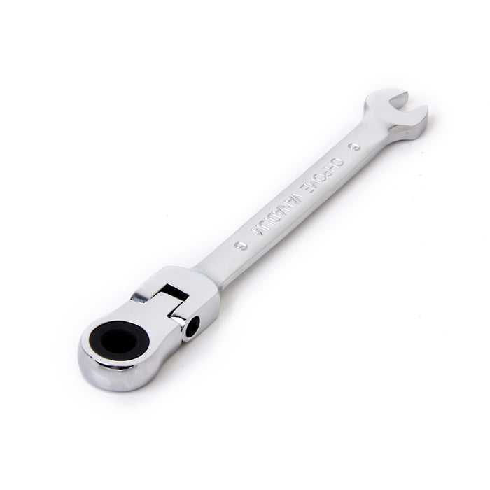 Crofta Satin Chrome Finish Flexible Head Ratchet Action Wrench Spanner Nut Tool 6mm Silver