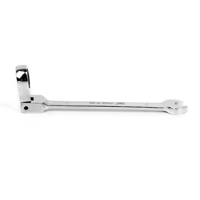 Crofta Satin Chrome Finish Flexible Head Ratchet Action Wrench Spanner Nut Tool 7mm Silver