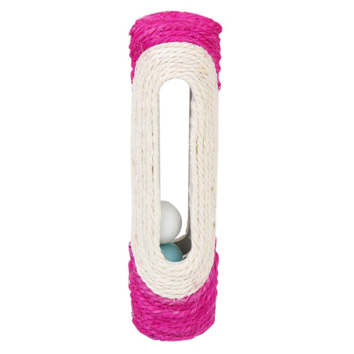 Crofta Pet Cat Kitty Toy Long Rolling Sisal Scratching Scratch Post Trapped Balls