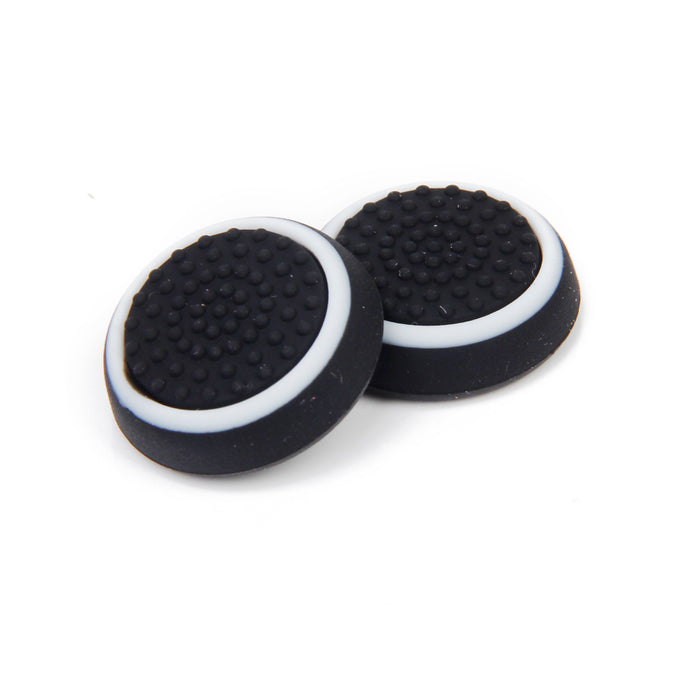 Crofta 2 Pairs Game Joystick Thumbstick Caps for Sony PS4 Controller Black + White