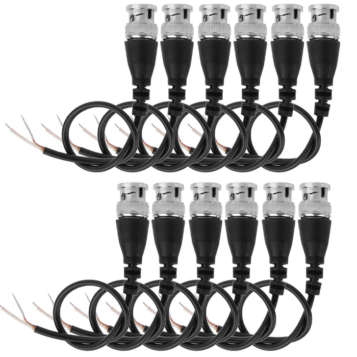 Crofta 10pcs 20cm DC Power BNC Plug Pigtail Wire for CCTV Camera BNC Monitor