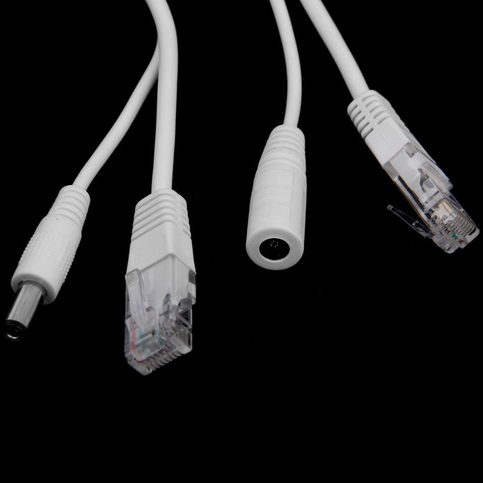 Crofta 10Pack Power Over Ethernet PoE Adapter Injector + Splitter Cables Kit White