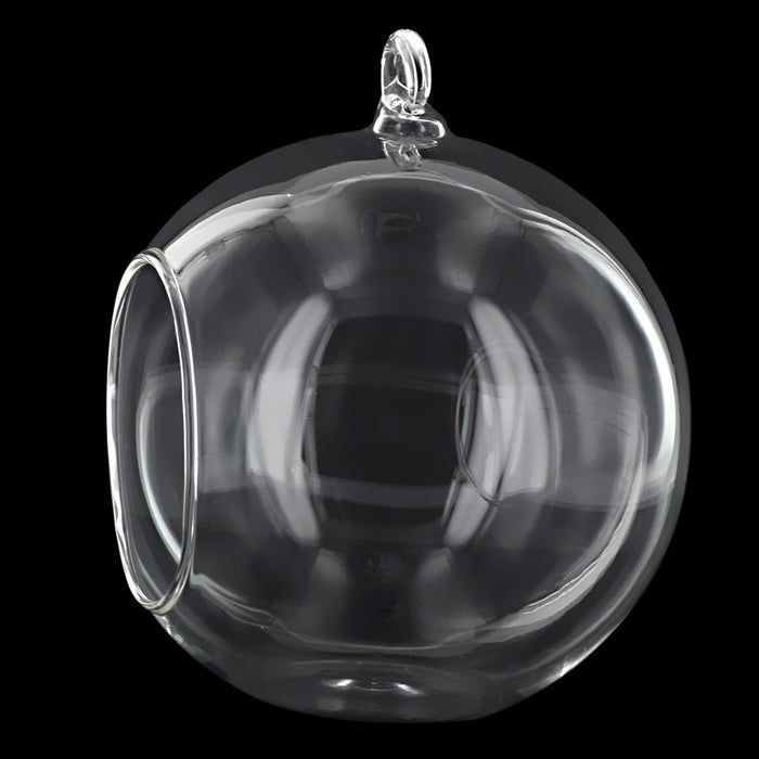 Crofta Transparent Ball Shape Glass Vase Hanging Decor Office Home Living Room Garden Ornament