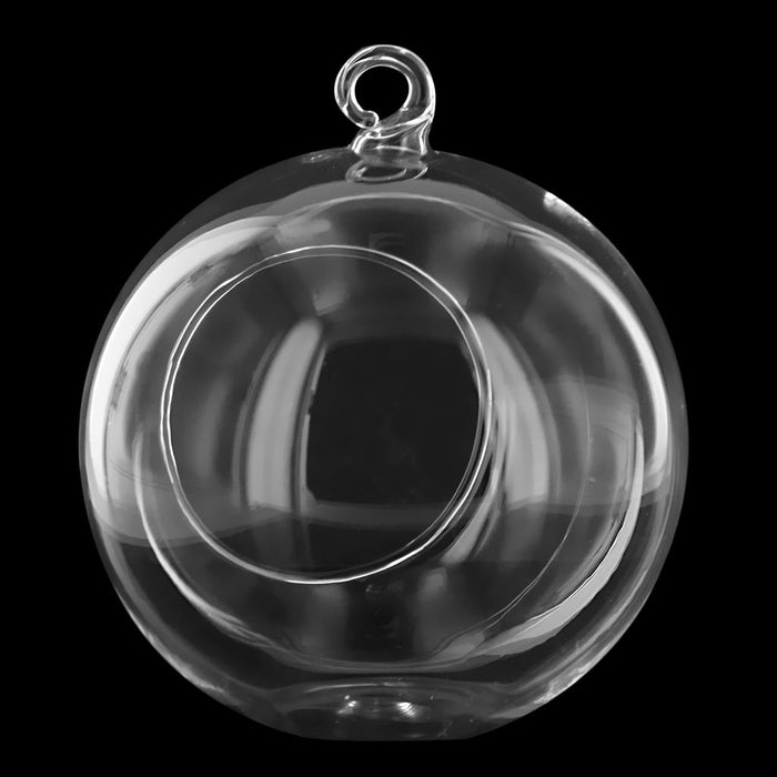 Crofta Transparent Ball Shape Glass Vase Hanging Decor Office Home Living Room Garden Ornament