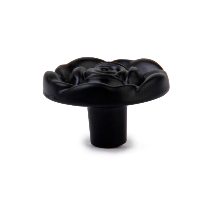 Crofta 1 x Black Rose Cabinet Drawer Door Furniture Knob Handle Pull Hardware