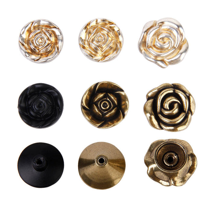 Crofta 1 x Black Rose Cabinet Drawer Door Furniture Knob Handle Pull Hardware