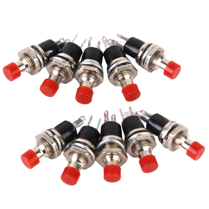 Crofta 10 x Mini Momentary Push Button Switch for Model Railway Hobby Red