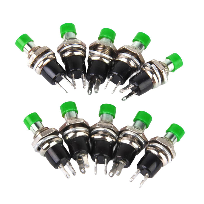 Crofta 10 x Mini Momentary Push Button Switch for Model Railway Hobby Green