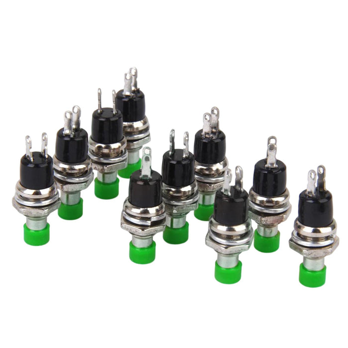 Crofta 10 x Mini Momentary Push Button Switch for Model Railway Hobby Green