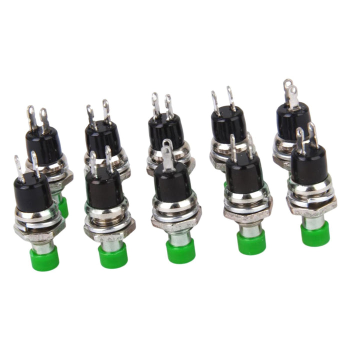 Crofta 10 x Mini Momentary Push Button Switch for Model Railway Hobby Green