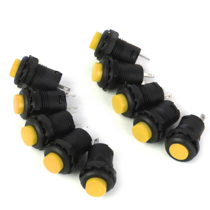 Crofta 10 x Car Boat Locking Dash OFF-ON Push Button Switch Yellow