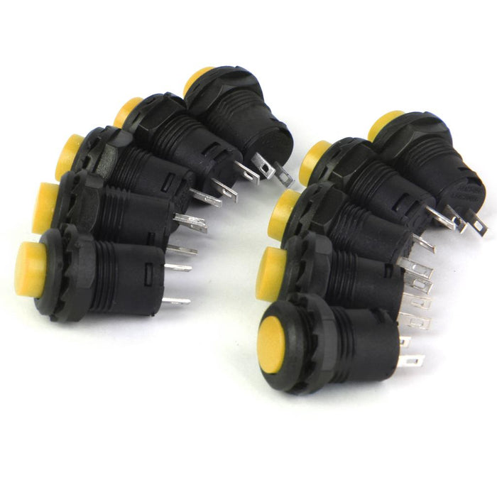 Crofta 10 x Car Boat Locking Dash OFF-ON Push Button Switch Yellow