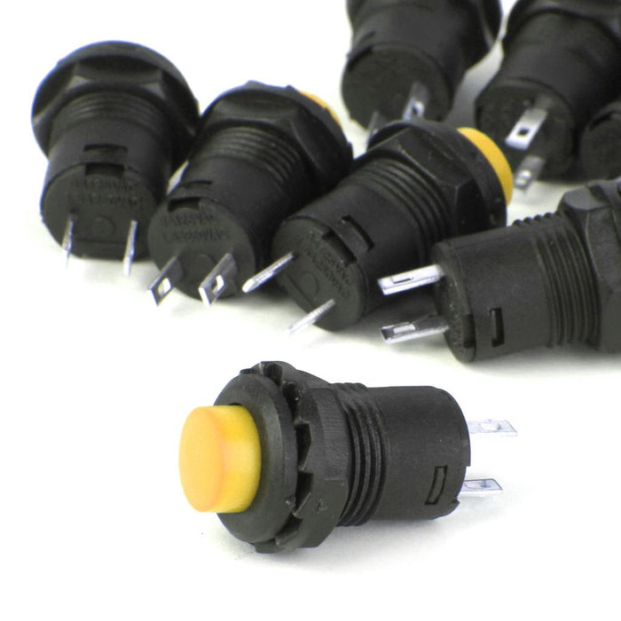 Crofta 10 x Car Boat Locking Dash OFF-ON Push Button Switch Yellow