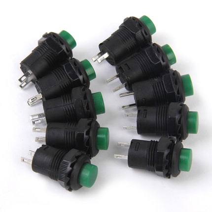 Crofta 10 x Car Boat Locking Dash OFF-ON Push Button Switch Green