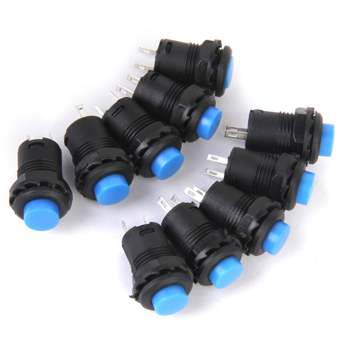 Crofta 10 x 12V Car Boat Locking Dash OFF-ON Push Button Switch Blue