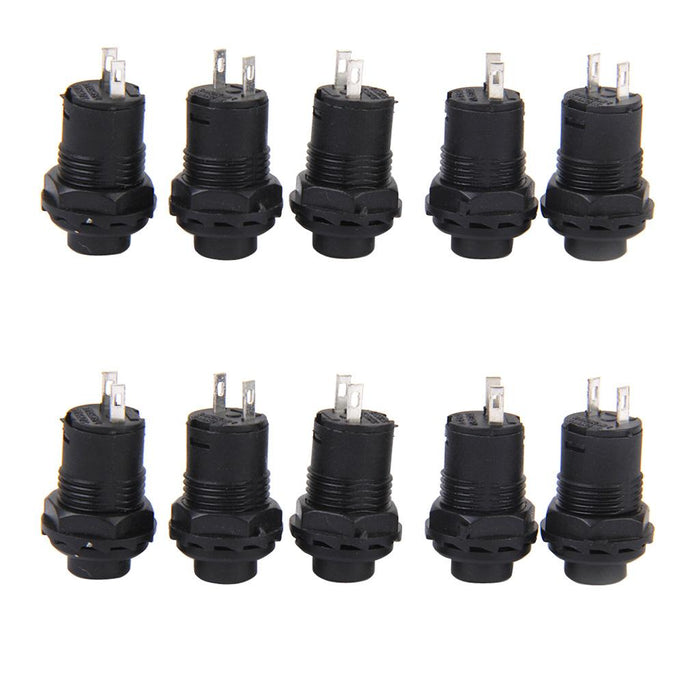 Crofta 10 x Car Boat Locking Dash OFF-ON Push Button Switch Black