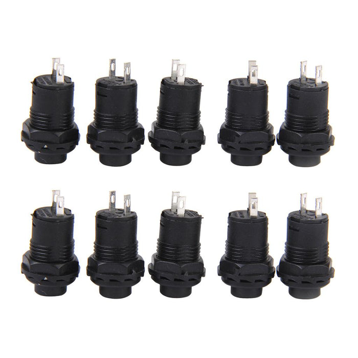 Crofta 10 x Car Boat Locking Dash OFF-ON Push Button Switch Black