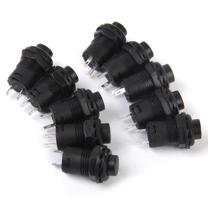 Crofta 10 x Car Boat Locking Dash OFF-ON Push Button Switch Black