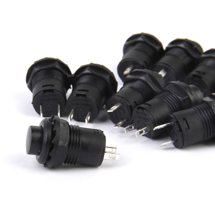 Crofta 10 x Car Boat Locking Dash OFF-ON Push Button Switch Black