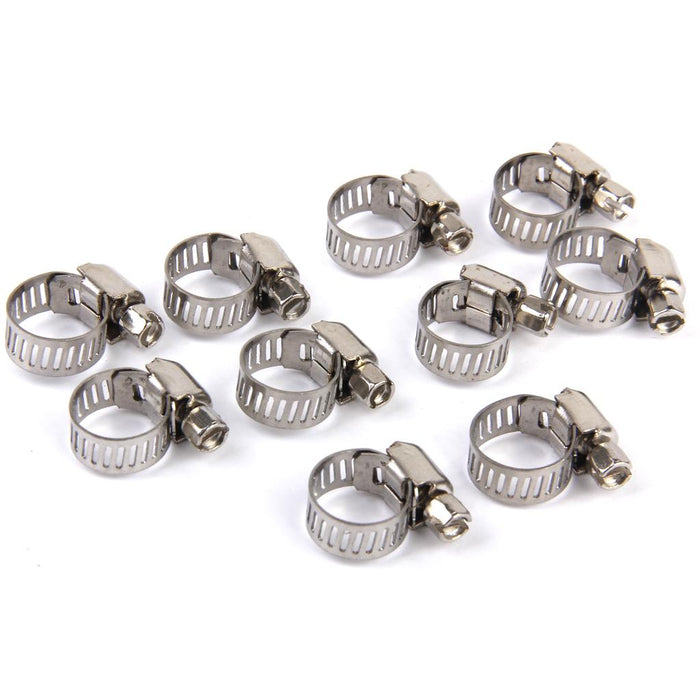 Crofta 10Pcs Adjustable Fuel Petrol Pipe Hose Clips Stainless Spring Clamp 8-12mm