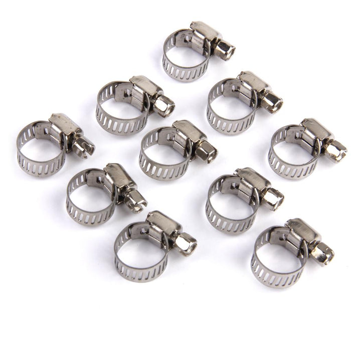 Crofta 10Pcs Adjustable Fuel Petrol Pipe Hose Clips Stainless Spring Clamp 8-12mm