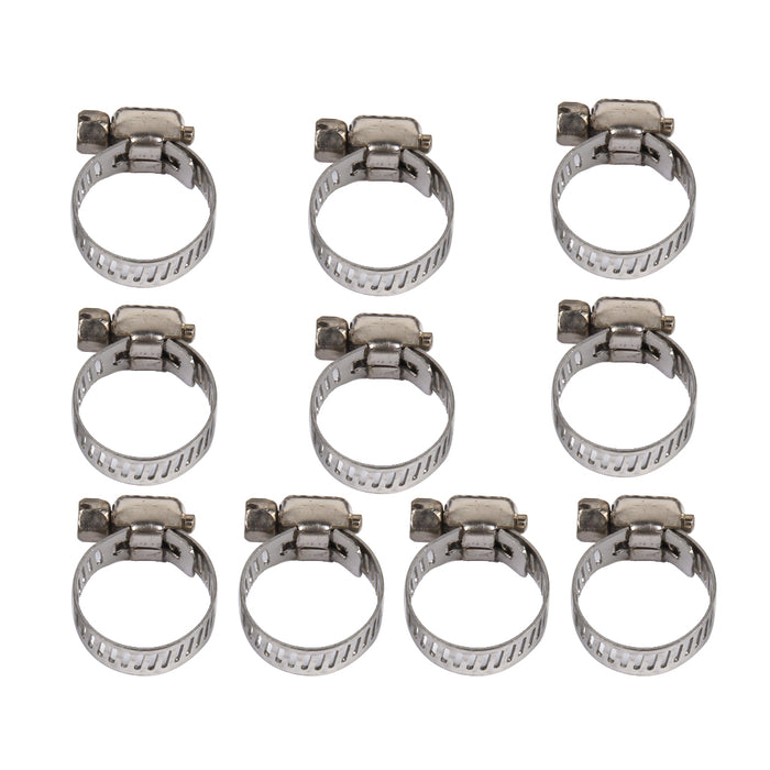 Crofta 10Pcs Adjustable Fuel Petrol Pipe Hose Clips Stainless Spring Clamp 13-19mm