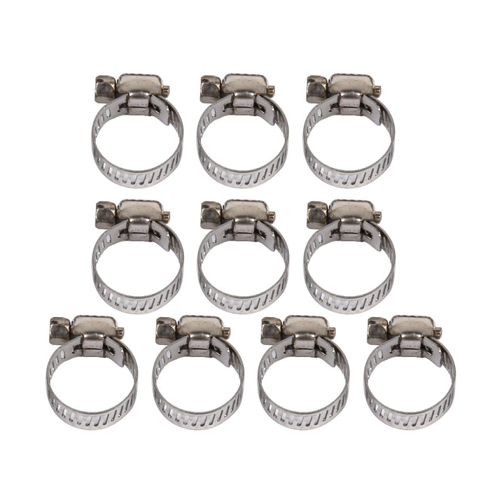 Crofta 10Pcs Adjustable Fuel Petrol Pipe Hose Clips Stainless Spring Clamp 13-19mm