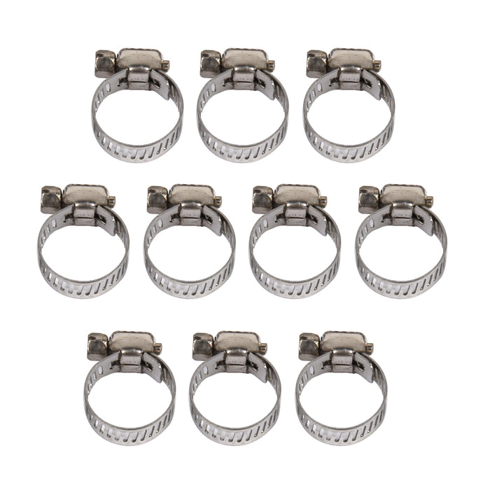 Crofta 10Pcs Adjustable Fuel Petrol Pipe Hose Clips Stainless Spring Clamp 13-19mm