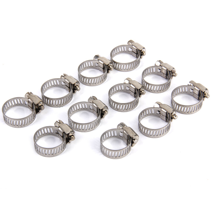 Crofta 10Pcs Adjustable Fuel Petrol Pipe Hose Clips Stainless Spring Clamp 13-19mm