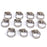 Crofta 10Pcs Adjustable Fuel Petrol Pipe Hose Clips Stainless Spring Clamp 13-19mm