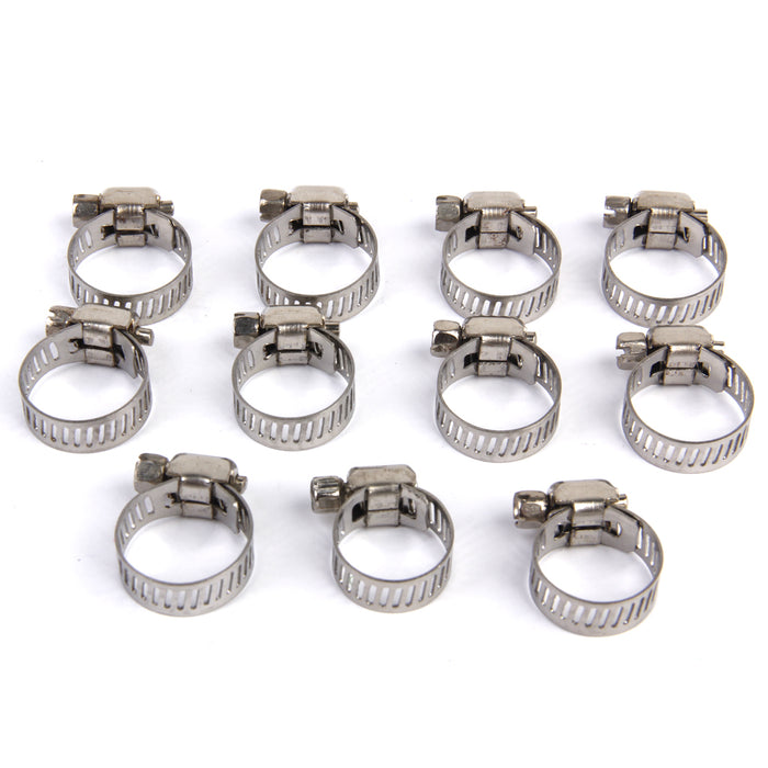 Crofta 10Pcs Adjustable Fuel Petrol Pipe Hose Clips Stainless Spring Clamp 13-19mm