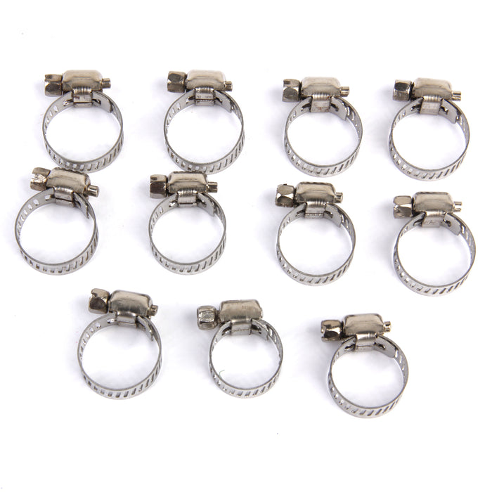 Crofta 10Pcs Adjustable Fuel Petrol Pipe Hose Clips Stainless Spring Clamp 13-19mm