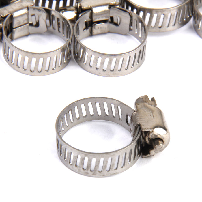 Crofta 10Pcs Adjustable Fuel Petrol Pipe Hose Clips Stainless Spring Clamp 13-19mm