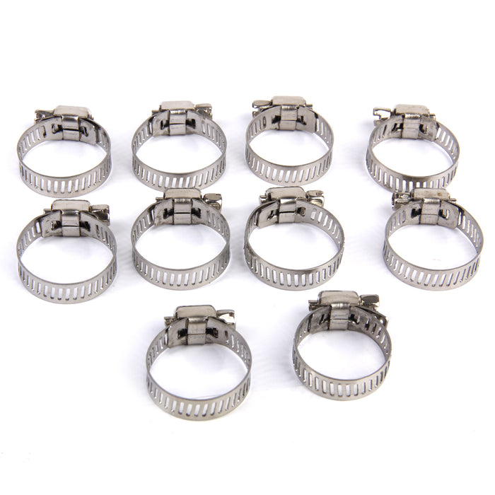 Crofta 10xAdjustable Fuel Petrol Pipe Hose Clips Stainless Spring Clamps  Φ16-25mm