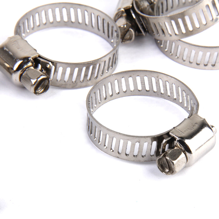 Crofta 10xAdjustable Fuel Petrol Pipe Hose Clips Stainless Spring Clamps  Φ16-25mm