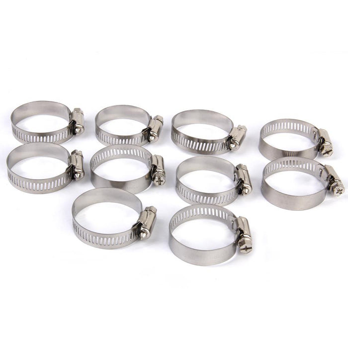 Crofta 10xAdjustable Fuel Petrol Pipe Hose Clips Stainless Spring Clamps  Φ21-44mm