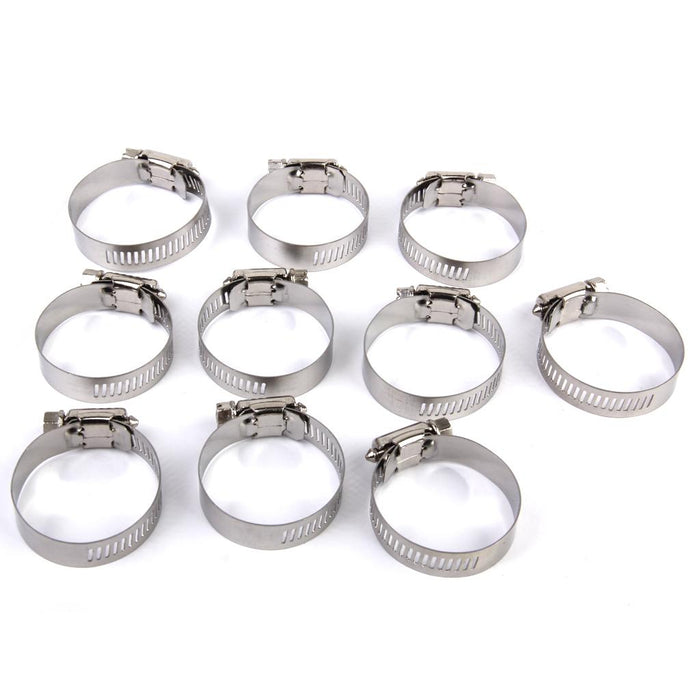 Crofta 10xAdjustable Fuel Petrol Pipe Hose Clips Stainless Spring Clamps  Φ21-44mm