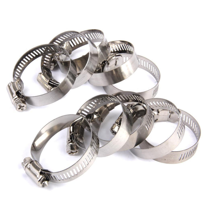 Crofta 10xAdjustable Fuel Petrol Pipe Hose Clips Stainless Spring Clamps  Φ21-44mm