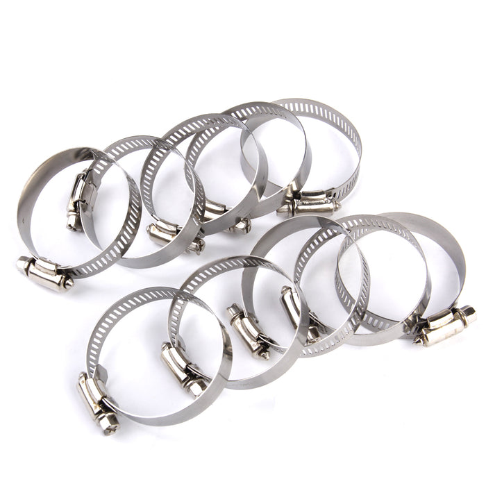 Crofta 10xAdjustable Fuel Petrol Pipe Hose Clips Stainless Spring Clamps  Φ38-57mm