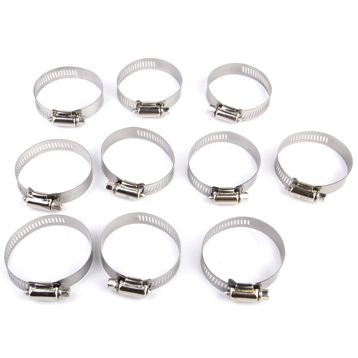 Crofta 10xAdjustable Fuel Petrol Pipe Hose Clips Stainless Spring Clamps  Φ38-57mm