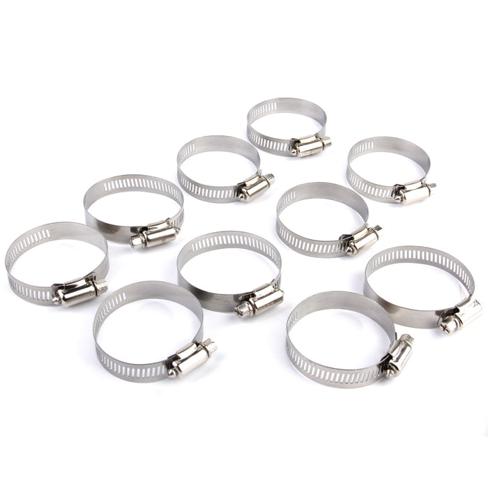 Crofta 10xAdjustable Fuel Petrol Pipe Hose Clips Stainless Spring Clamps  Φ38-57mm