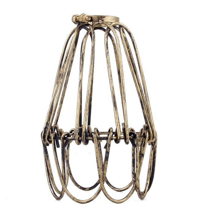 Crofta Retro Iron Hanging Lamp Cages Shade No Wire Pendant Light E27 Antique Brass